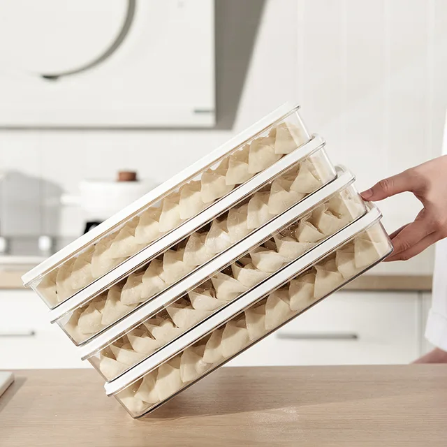 Fagyasztott Gombóc Doboz Hűtőszekrény Élelmiszer-Minőségű Nagy Kapacitás Gombóchűtő Konyhai Ételek Friss Tároló Wonton Tárolódoboz - Image 2