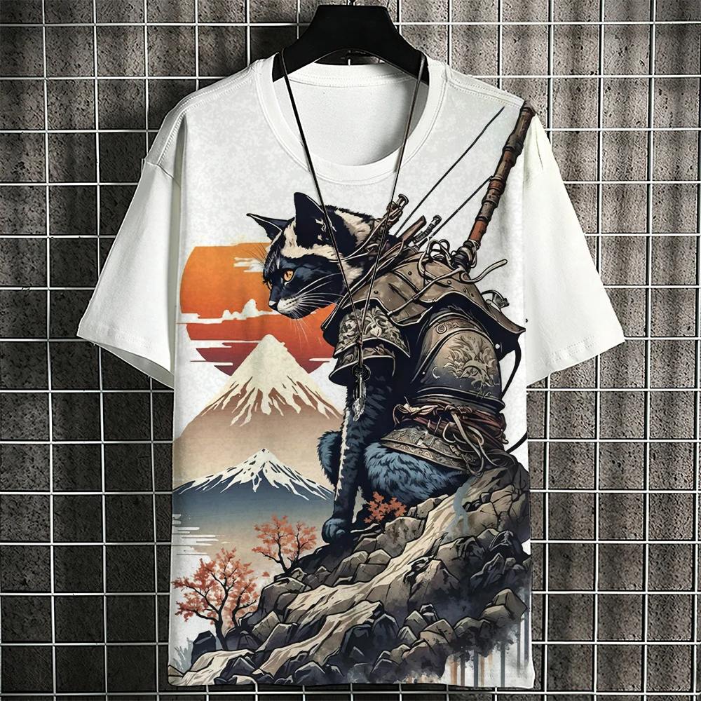 Mens Summer Short Sleeve T Shirt Oversized Streetwear