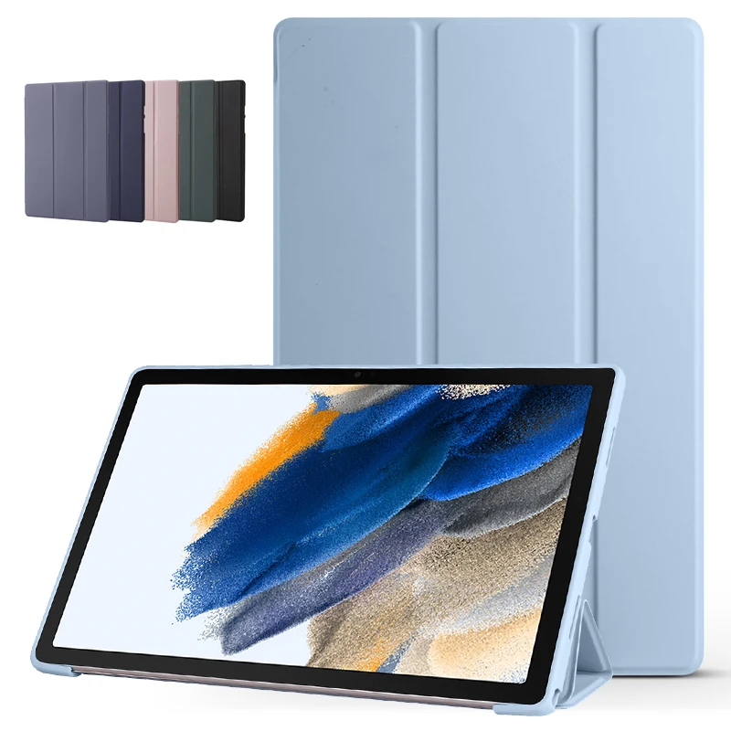 Funda – Coque En Cuir Pu Pour Samsung Galaxy Tab A8 2021, Étui Pliable À Trois Volets Avec Support Arrière En Silicone Souple Pour Galaxy Tab A8 10 5 