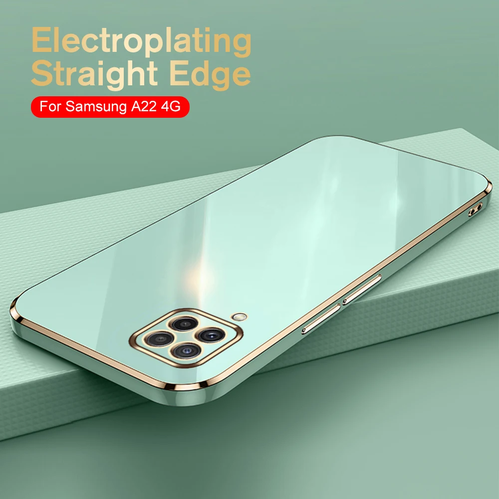 Plating Texture Case for Samsung A22 A12 Nacho A42 5G dekselvesker for Galaxy M22 M12 telefonveske Coque Capa_voghion.com