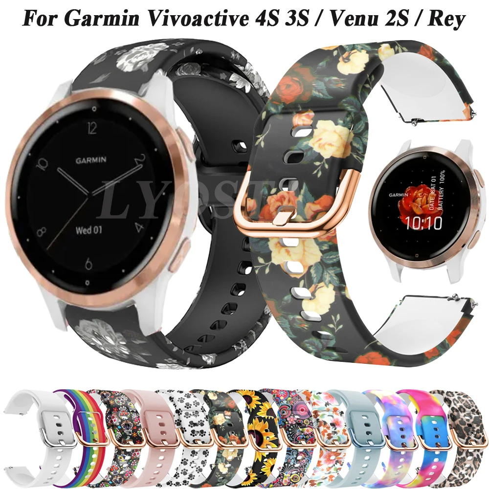 

Силиконовый ремешок для наручных часов LED 2S, 18 мм, для Garmin Vivoactive 4S 3S Move 3S Rey, браслет Forerunner 255S 265S, ремешок Correa