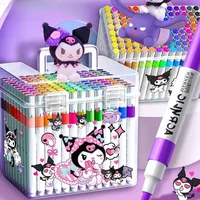 Sanrio Kuromi Cinnamoroll Cartoon Acrylic Marker Students Stackable Children'S Color Pen Paintbrush For Kindergarten Set Gifts 1