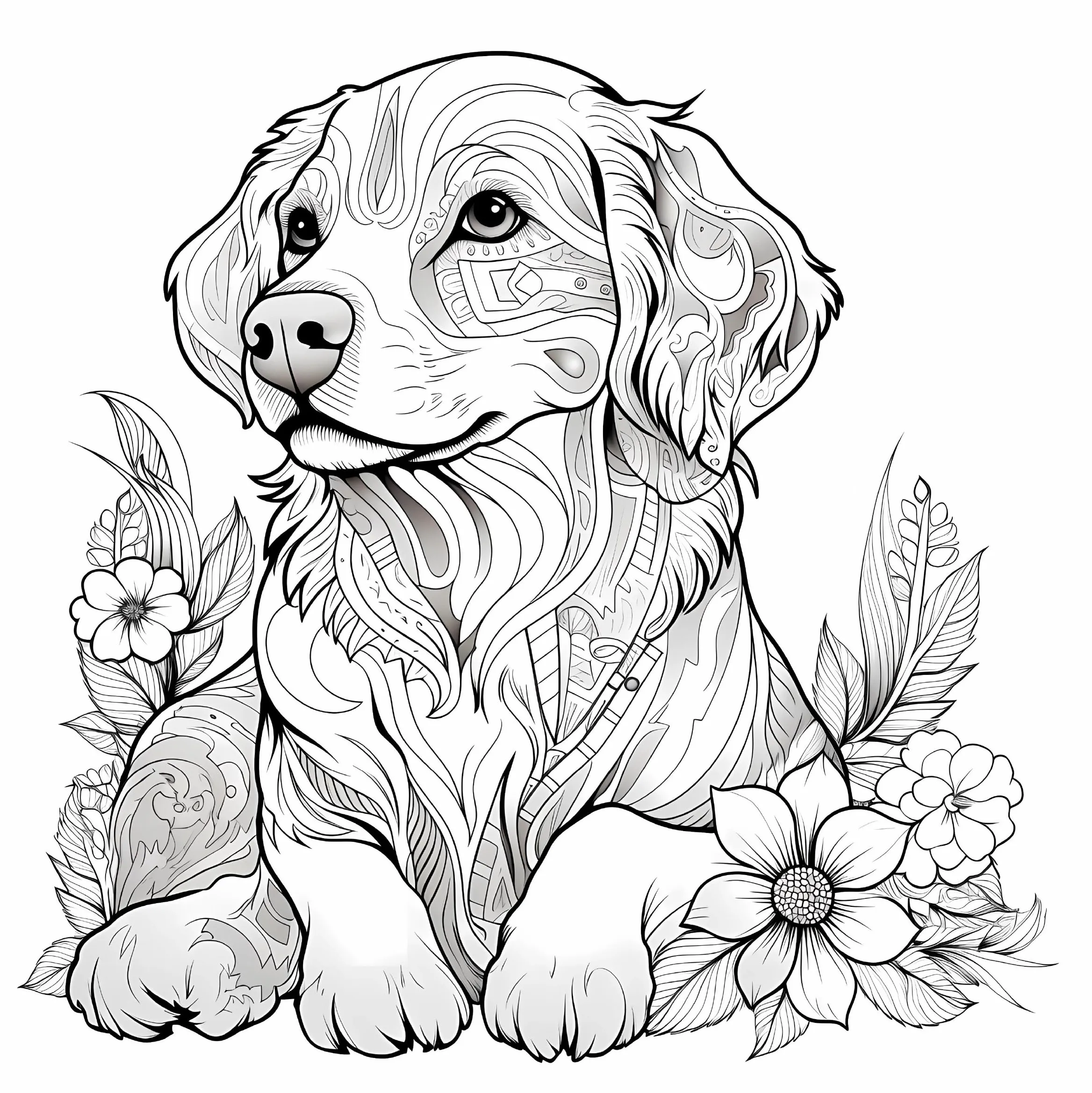 Mandala Dog Art Coloring Book 20 Page For Birthday Party Relieve Stress Kill Time Graffiti Painting Drawing Adult Picture Books 5