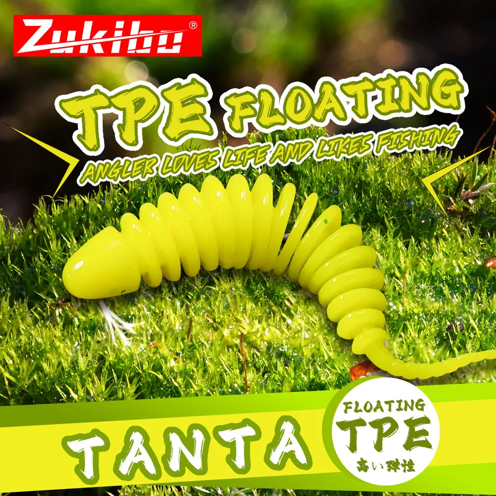 ZUKIBO Neue 20 stücke Angeln Tiny Wurm Köder Locken Tanta 35mm 46mm Silikon Köder Swimbait Wobbler Künstliche weiche Köder Bass Hecht