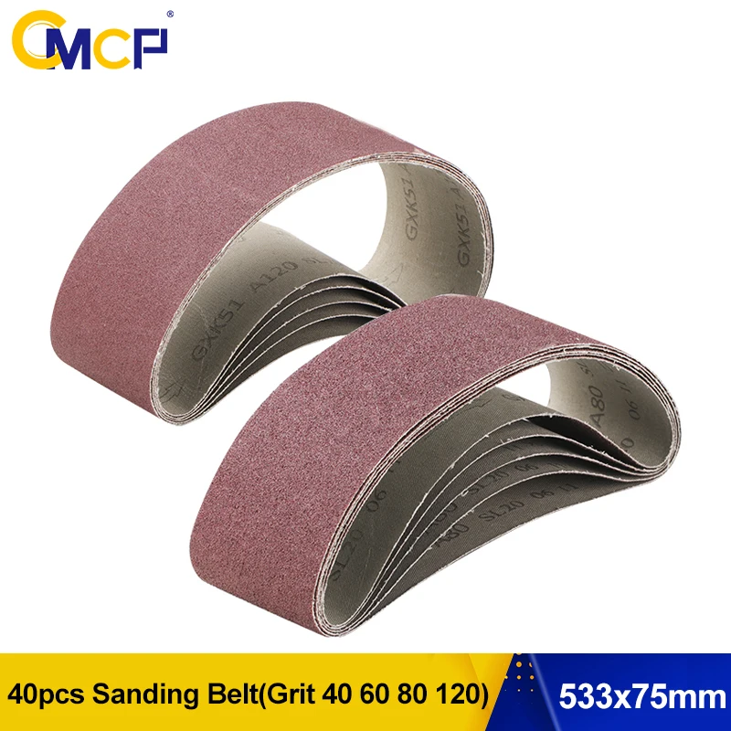 

Шлифовальная лента CMCP, 40 шт., 533*75 мм, абразивная бумага, абразивный материал 40 60 80 120, оксид алюминия, шлифовальные ленты для полировки дерева и металла
