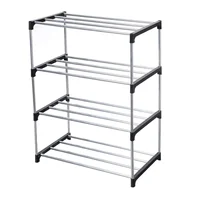 Stackable Small Shoe Rack, Entryway, Hallway and Closet Space Saving Storage and Organization (4-Tier, Black) 1