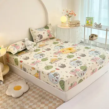 Drap-housse fin lavable, une pièce, housse de protection antidérapante pour matelas, drap de lit complet, housse Simmons 1