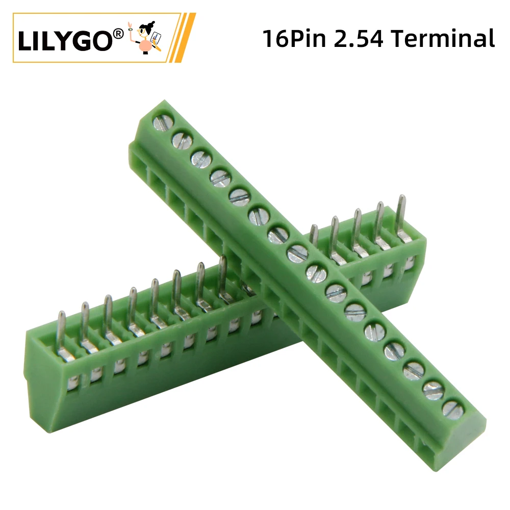 LILYGO&reg; 16PIN 2.54mm Terminal Screw Terminals Block Connector 150V 6A For T-SIM7000G T-A7670 For 24-12 AWG Cable