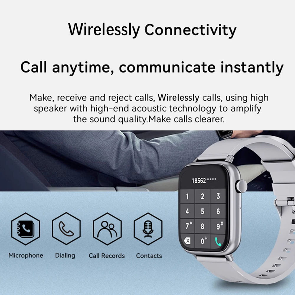 New Outdoor Men'S Smart Watch 1.85 Touch HD Screen 2024 New Women'S Waterproof Sports Watch Fitness Tracker Smart Watch Man