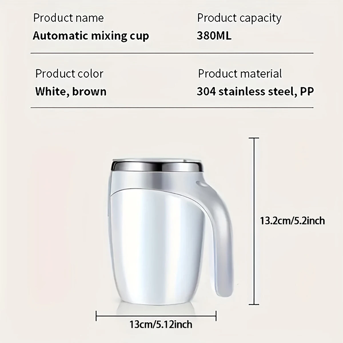 1 automatic mixing cup magnetic coffee cup waterproof suitable for (battery not included self equipped)