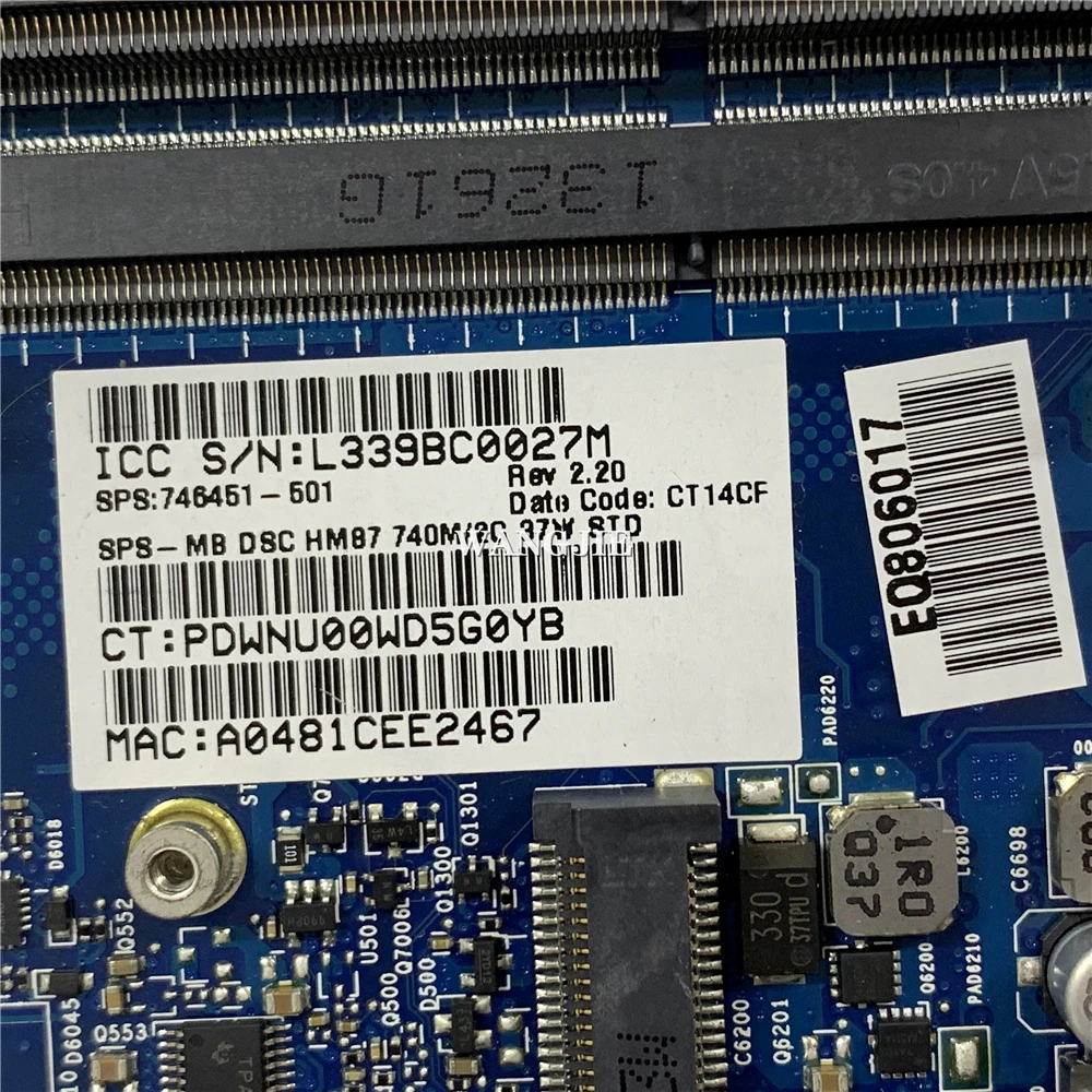 Usado 6050a2549801 para hp Envy 17 17-j M7-j 17t-j Laptop Motherboard 746451501 746451746451601 com Hm86 001 Gt740m 2gb - Imagem 4
