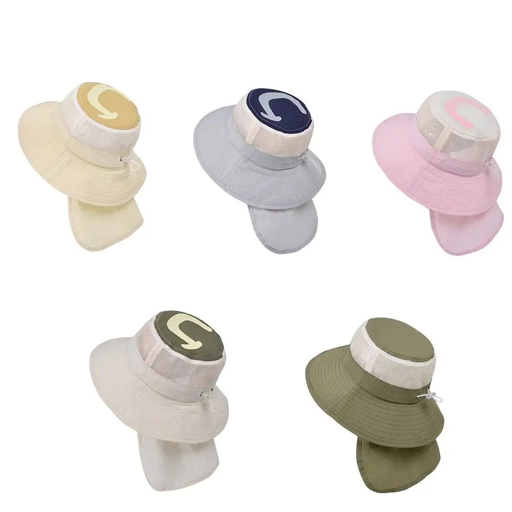 Breathable Kids Shawl Sun Hat Quick Dry Cotton Baby Sun Protection Hat Wide Brim Sunscreen Children Fishman Hat Spring Summer