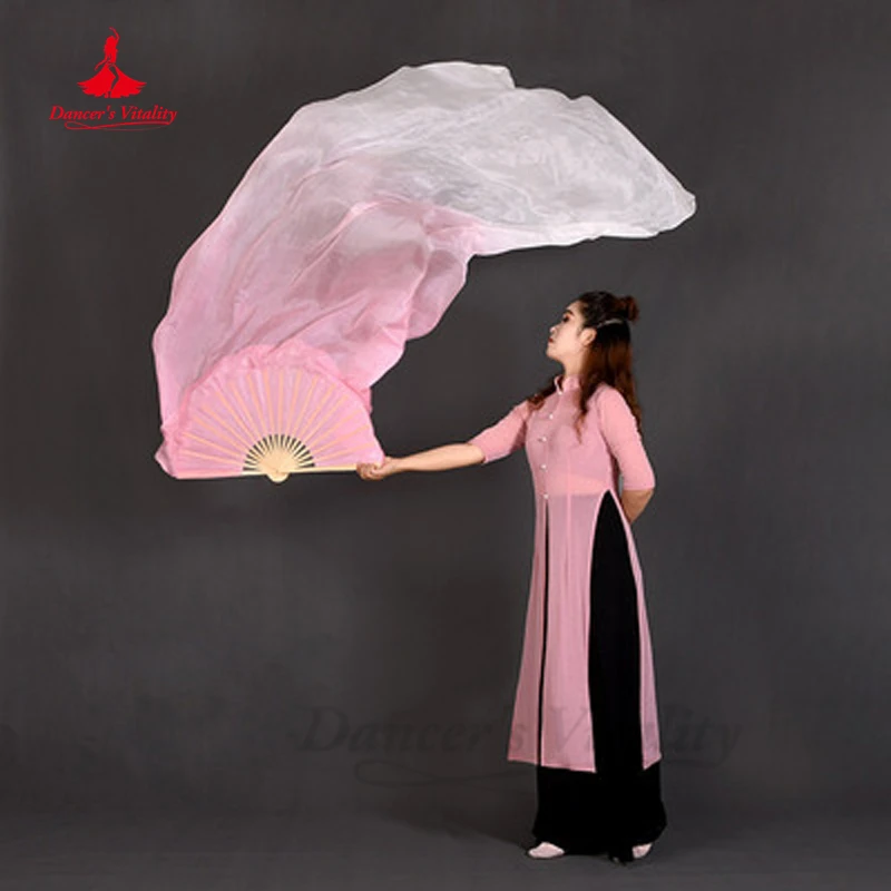 

Dyed 100% Pure Natural Silk Fan Veils for Women Belly Dance Performance Fan Belly Dance Costumes and Accessories A Pair