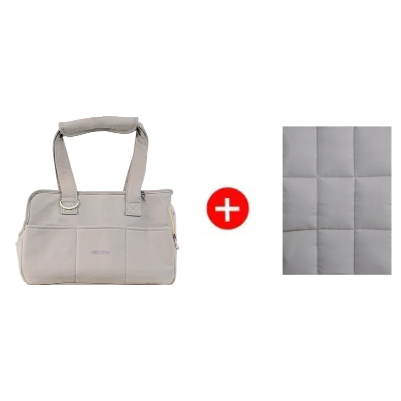 gray bag and mat