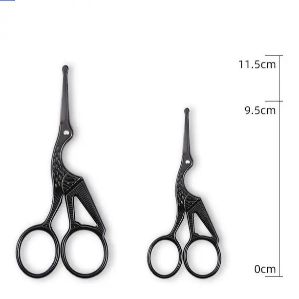 Facial Hair Scissors Rounded Professional Stainless Steel Mustache Nose Hair Beard Eyebrows Eyelashes Trimming Clippers