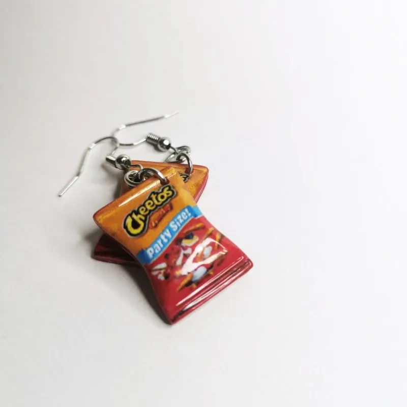 Funny Snack Potato Chips Candy Women's Earrings Mini Simulation