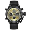 XINEW Brand Chronograph Business Watch For Men Fashion Nylon Band Alarm Stopwatch Multi-function Movement Electronic Clock Black 6