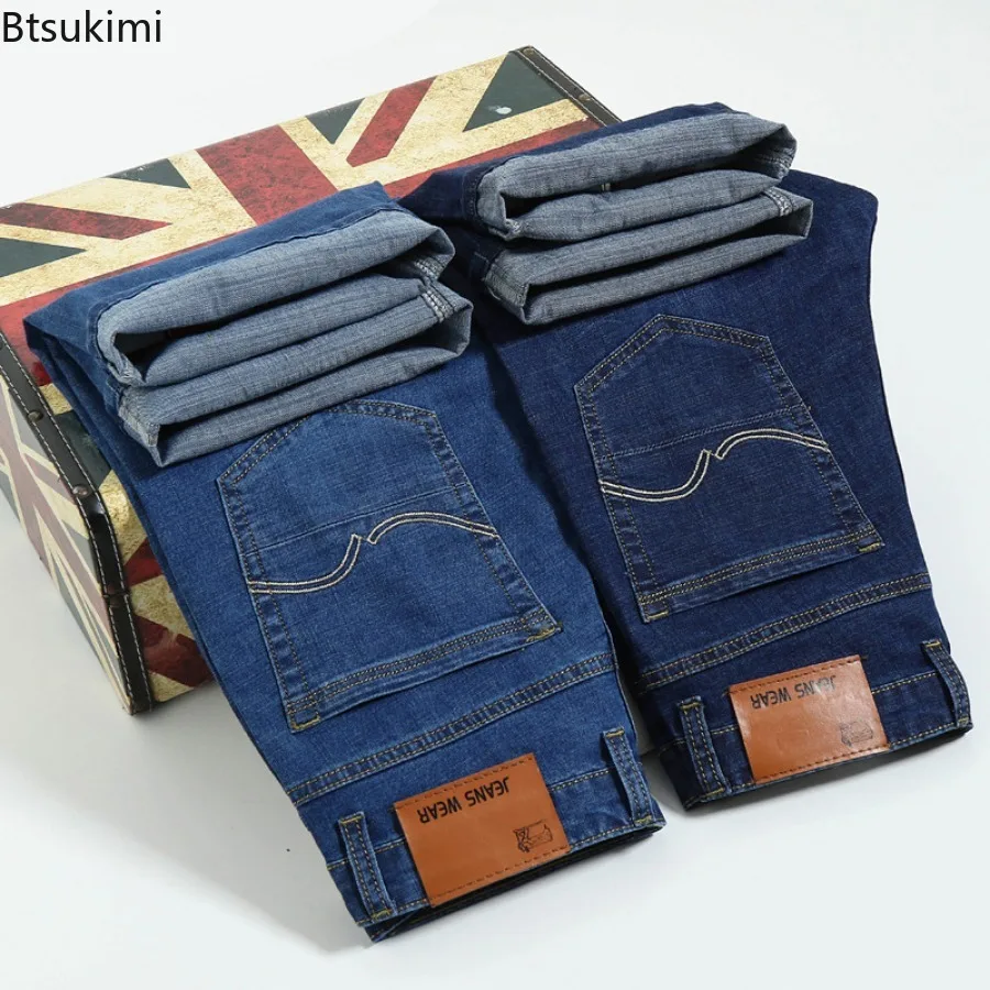 2024 Men's Short Jeans Summer Fashion Casual Knee Length Thin Denim Shorts Men High Quality Loose Straight Cowboy Short Trousers