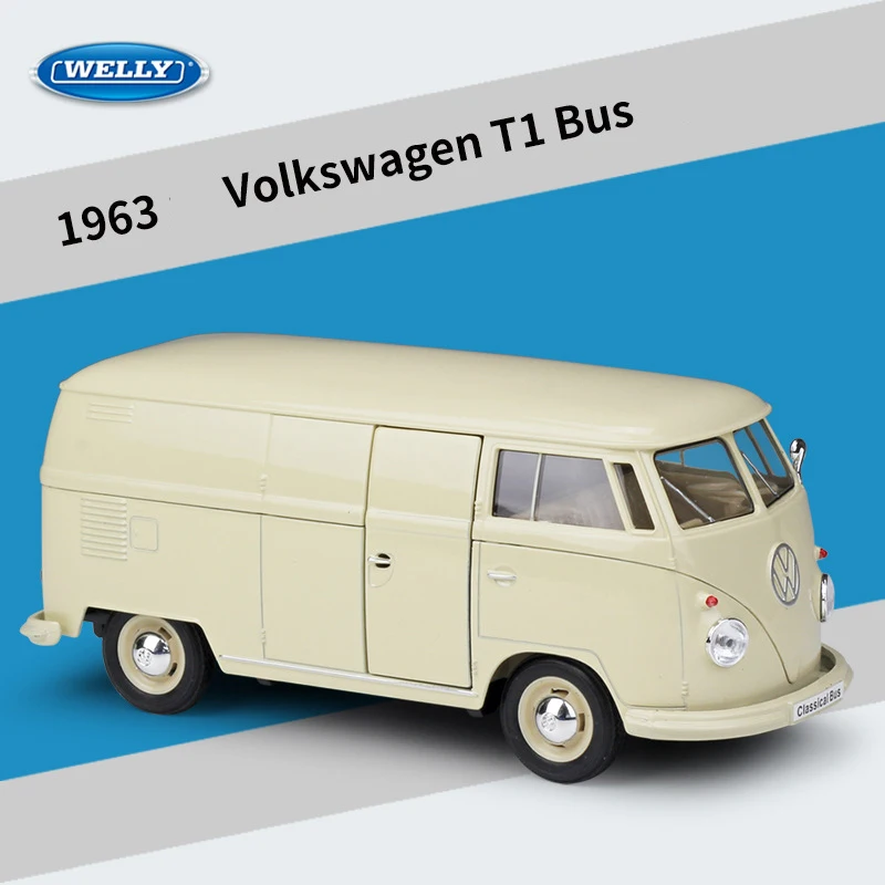 WELLY 1963 Volkswagen Bus フォルクスワーゲン ラジコン 1963 VOLKSWAGEN T1 BUS METALLIC BLUE, WELLY 1/32 DIECAST CAR