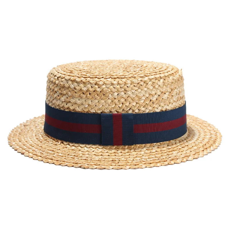 Fashion Natural Straw Boater Hat Man Women Travel Sun Beach Panama Hat Lady Adjustable Fedora Hat Summer Outdoor Handmade Hat 1