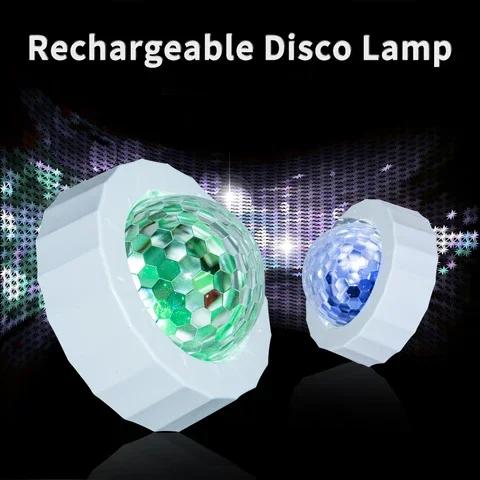 

Portable Rechargeable DJ Disco Ball Lamp Led Lighting Projector Sound Activated Party Lights For Home Car Nightclub Disco