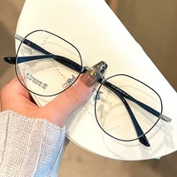 Anti-reflective Hyperopia Glasses Fashion Metal Large Frame Reading Glasses Women High Definition Anti-blue Presbyopia Eyewear 2