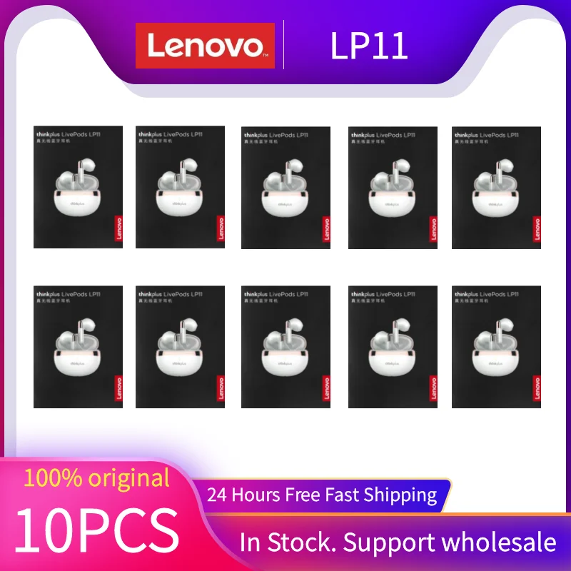

Original Lenovo LP11 5pcs/10pcs Tws wireless bluetooth headset Smart dual microphone/noise cancellation/hi-fi stereo headphones