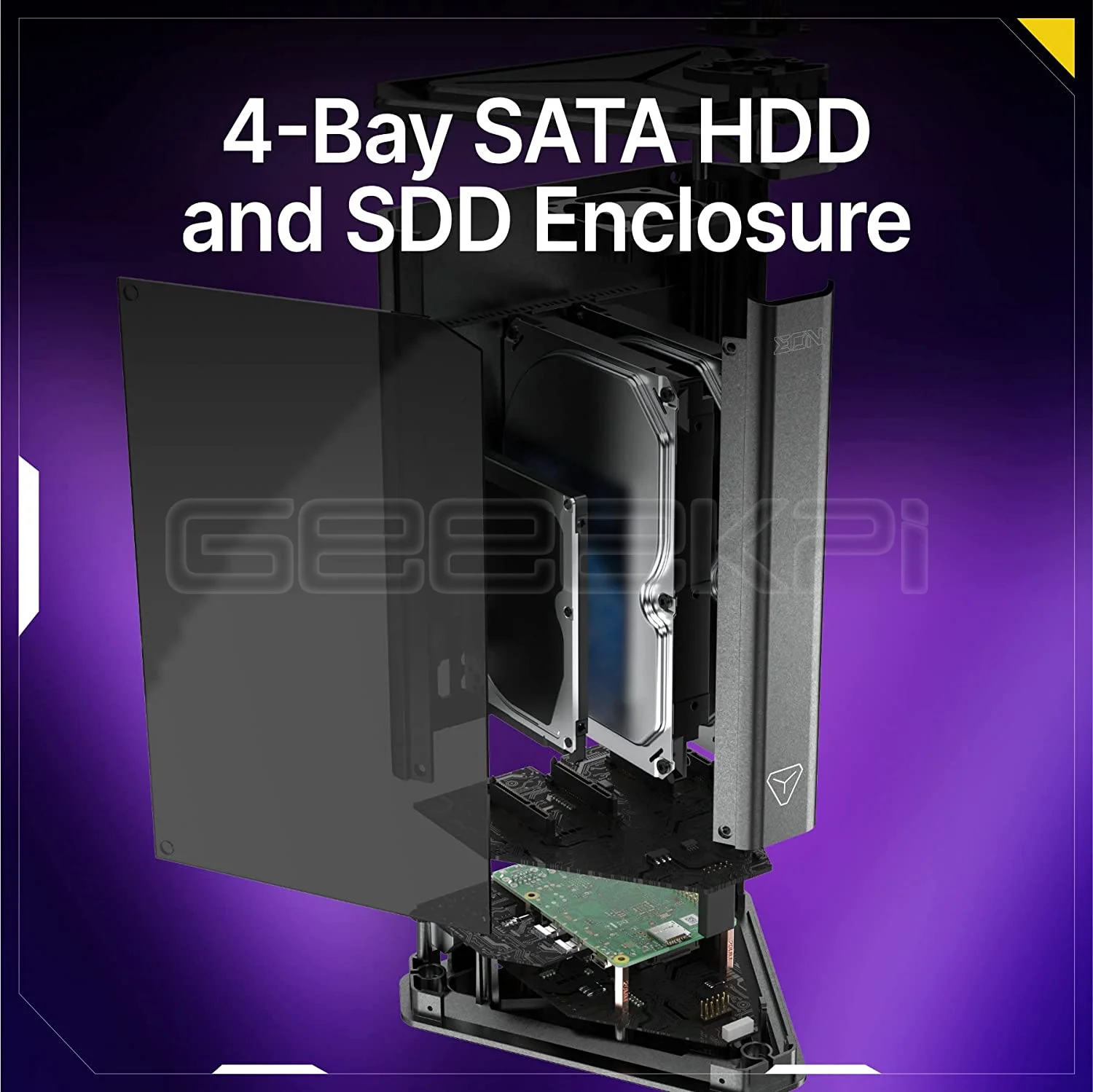 Ƹ EON Pi NAS ̽,   4 B , RTC ˷̴ Ŭ, BYO NAS, 4  SATA HDD SDD Ʈũ  丮