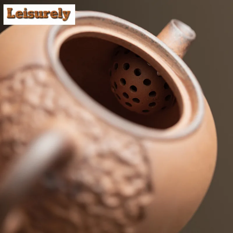 100ml Old Rock Clay Hammer Pattern Teapot Creative Tea Infuser Pot Tea Brewing Kettle with Filter Green Tea Tea Items Ornaments