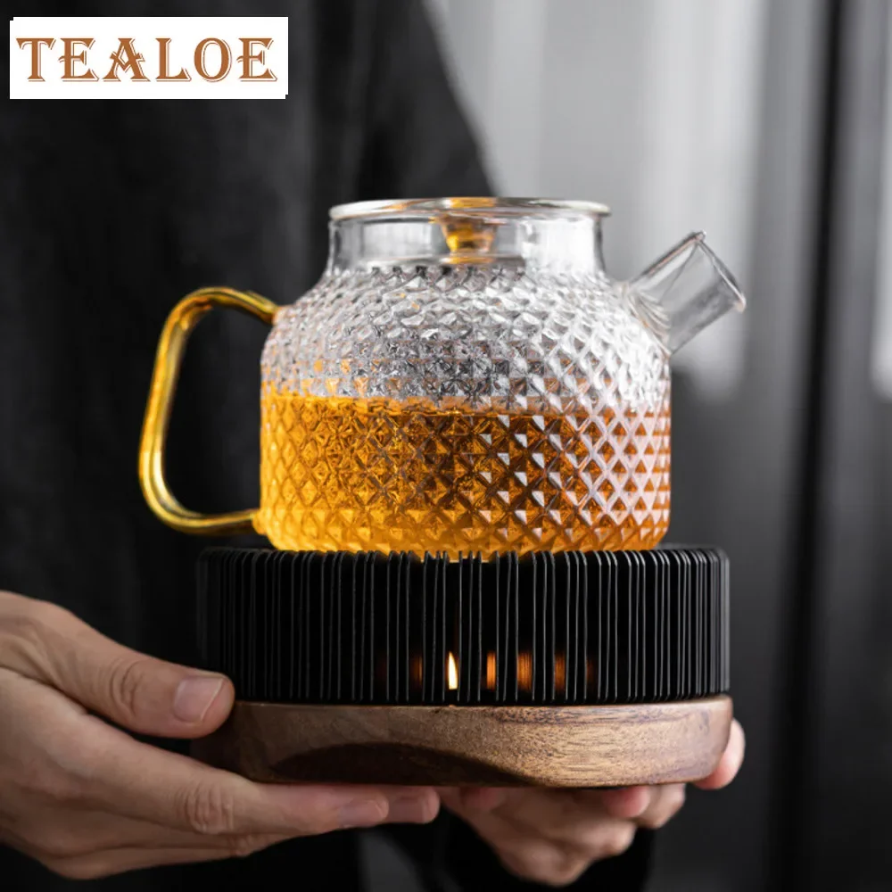 Japanese-style Tea Warmer Stove Solid Wood Tea Warmer Holder Teapot Candle Heating Base Warm Drink Wine Boiler Kung Fu Set