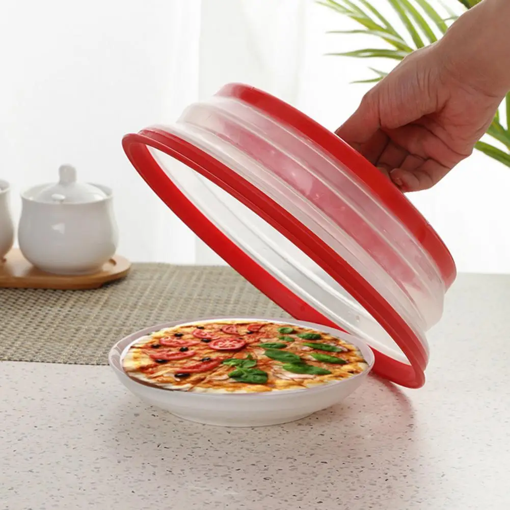 Microwave Splatter Cover Transparent Collapsible TPR Heat Insulation Guard Kitchen Tool