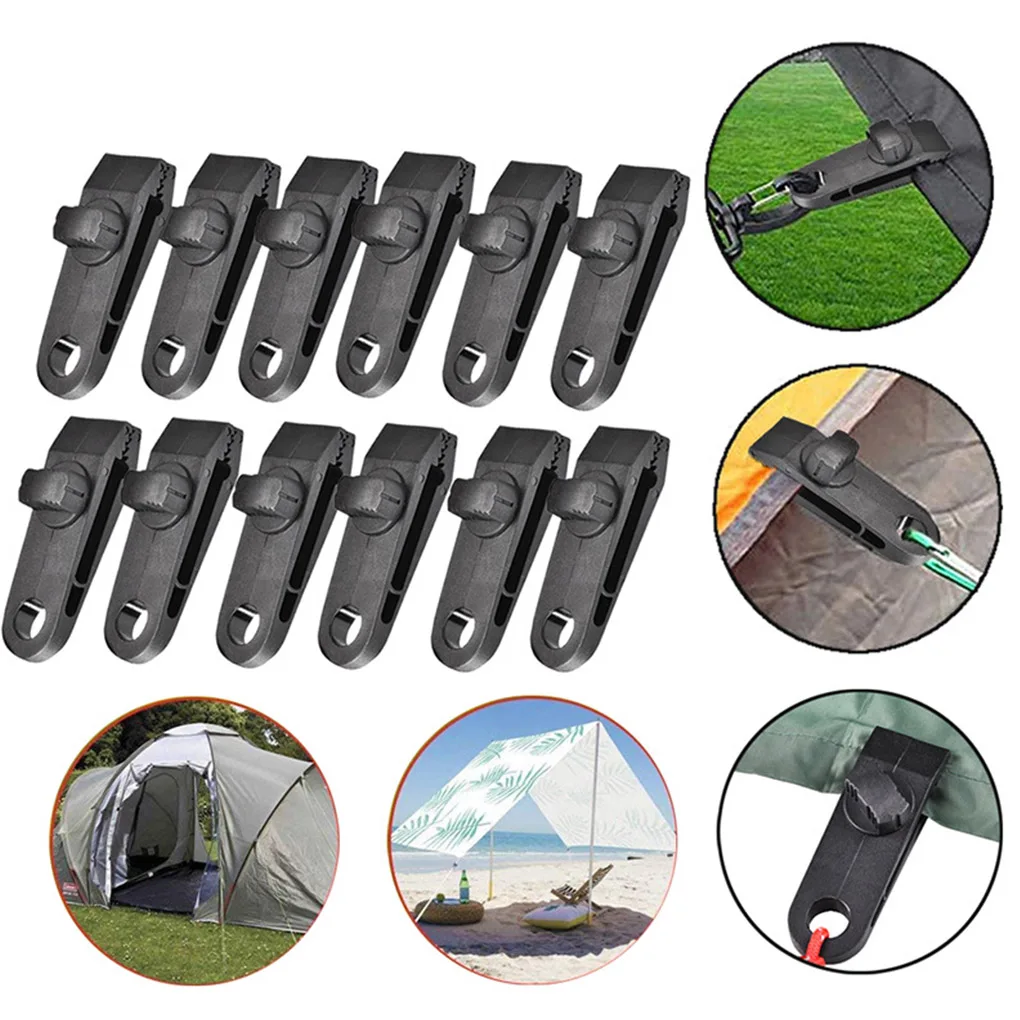 

10pcs set Tent Clips Nylon Outdoor Canopy Clamps Portable Waterproof Awning Snaps Clips Hangers