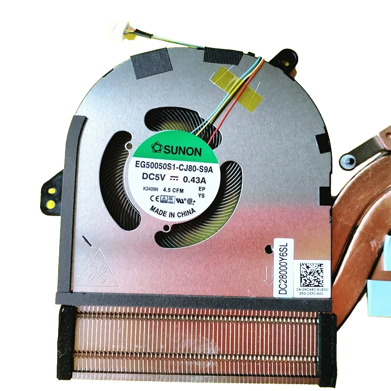 Original Laptop Cpu Gpu Ventilador com Dissipador Dell Xps 15 9520 M5570 0v9pvy Novo - Imagem 3