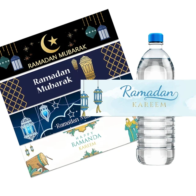 Étiquettes de bouteille d'eau du Ramadan, étiquettes de bricolage