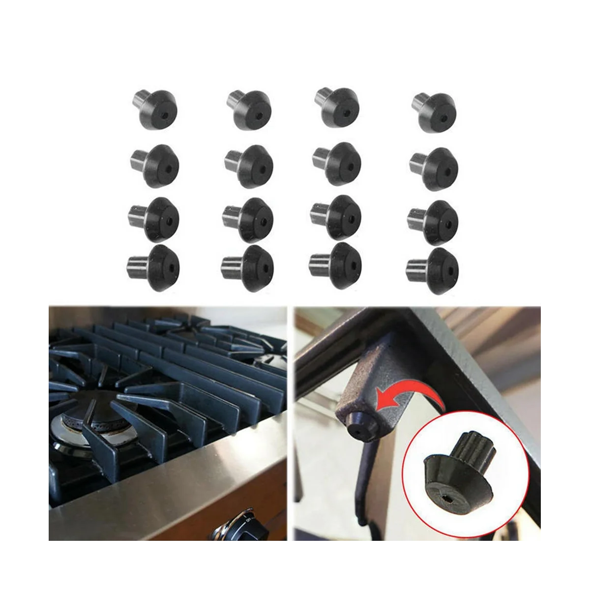 48 Pcs Rubber Grate Feet Rubber Foot Replacements Compatible with WB2K101 Gas Range Burner Grate Replace WB02T10461 images - 6