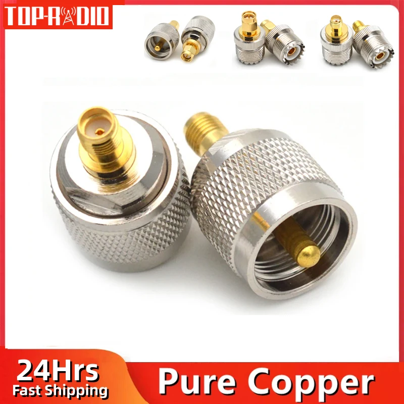 1 STÜCK SMA-Buchse auf UHF PL 259 Stecker PL259 SO239 RF-Adapter Koax-Koaxialstecker Gerades Kupfer