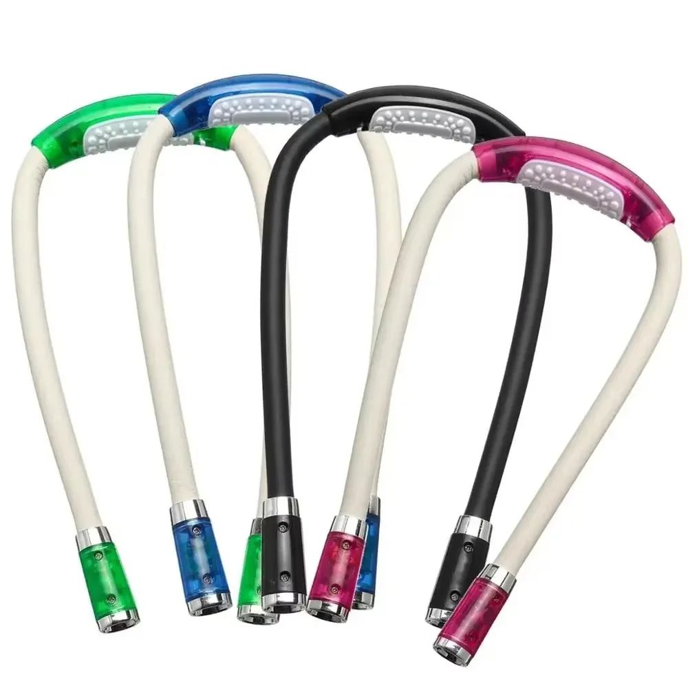 LED Neck Reading Light Book Light for Reading in Bed Bendable Arms Knitting Repairing Camping Running Portable Flashlight