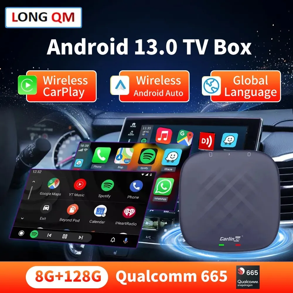 

CarlinKit Android 13 TV Box Android Auto Wireless CarPlay Car Intelligent System Ai Box GPS WIFI 4GLTE Auto Navigation 64G 128G