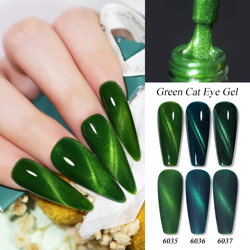NAILCO 10ml Cat Eye Gel Polish Magic Magnetic Stick Cat Eye Gel Nail Soak Off UV Manicure Chameleon Gel Crystal Cat Eye Polish 2
