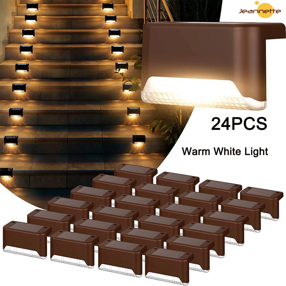 Warm White Lamp Solar Lamp Path Deck Outdoor LED Lights Waterproof Balcony Lights Decor for