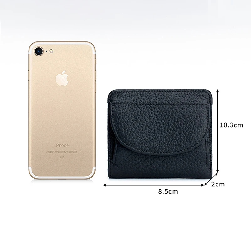 Genuine Leather Women's Wallets	RFID Card Holder Wallets for Female Short Portable Coin Purses Luxury Designer Women Wallet