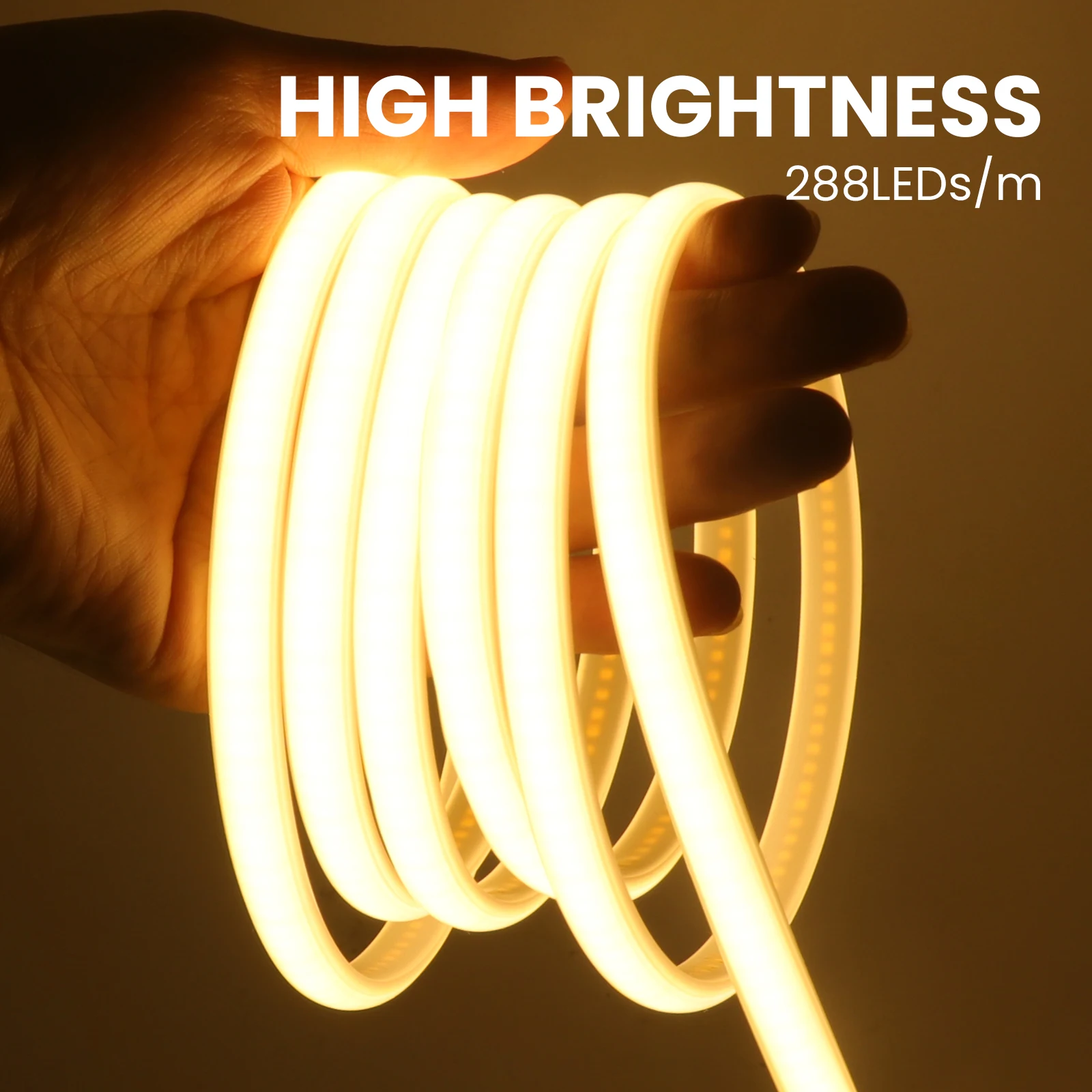 ตัวเลือกสินค้า LED Strip ยืดหยุ่น 288 LED ทนน้ำ IP65 สี Warm White ปรับได้