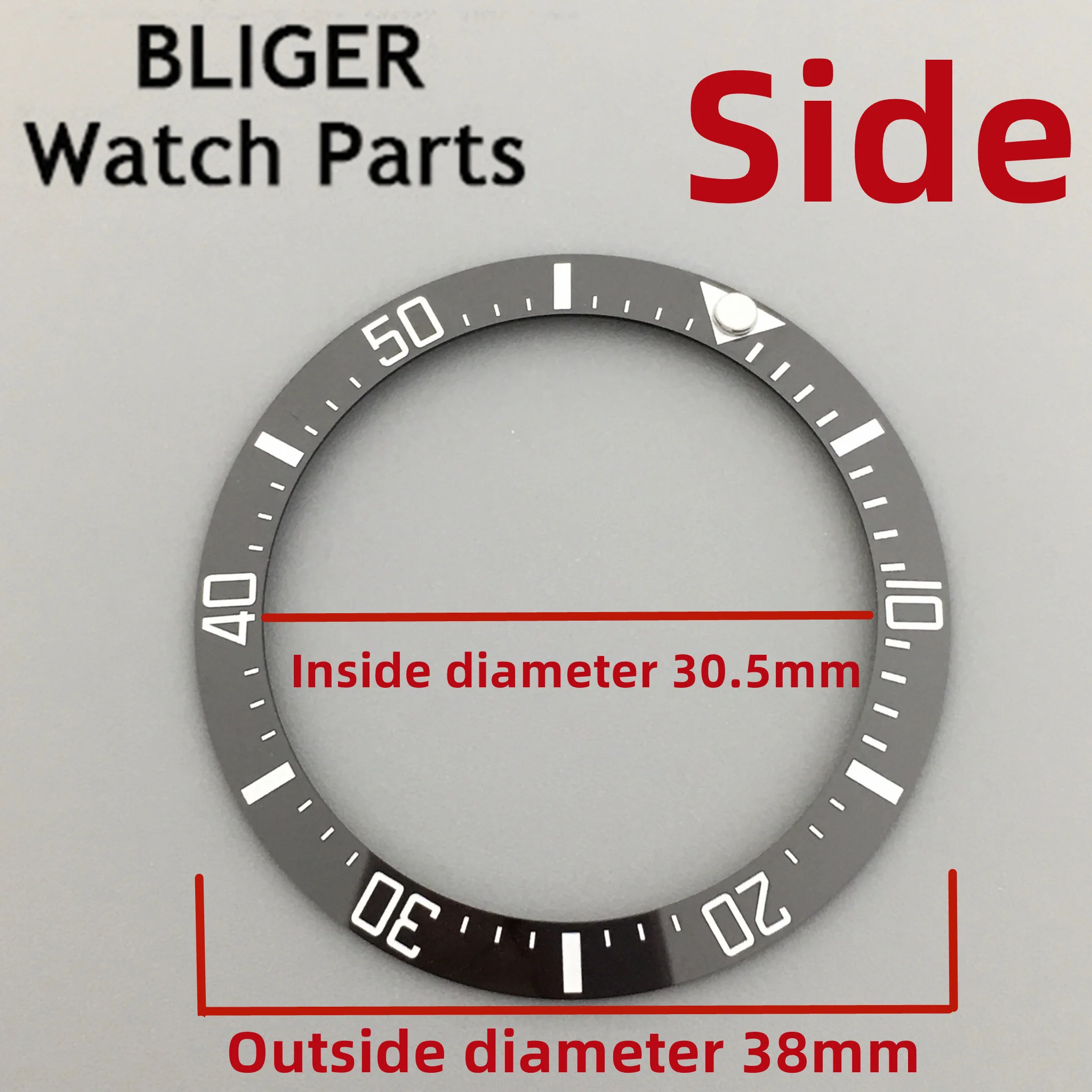 BLIGER 38mm Ceramic Watch Bezel Insert Fit 40mm Watch Case