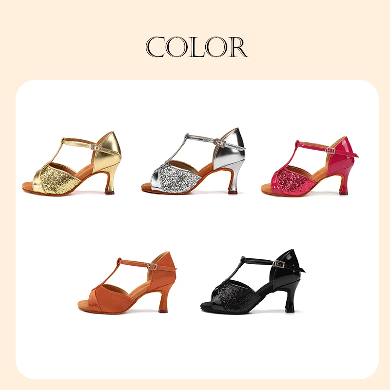Women Dance Shoes Latin Tango Pole Ballroom Heeled 7CM And 5CM
