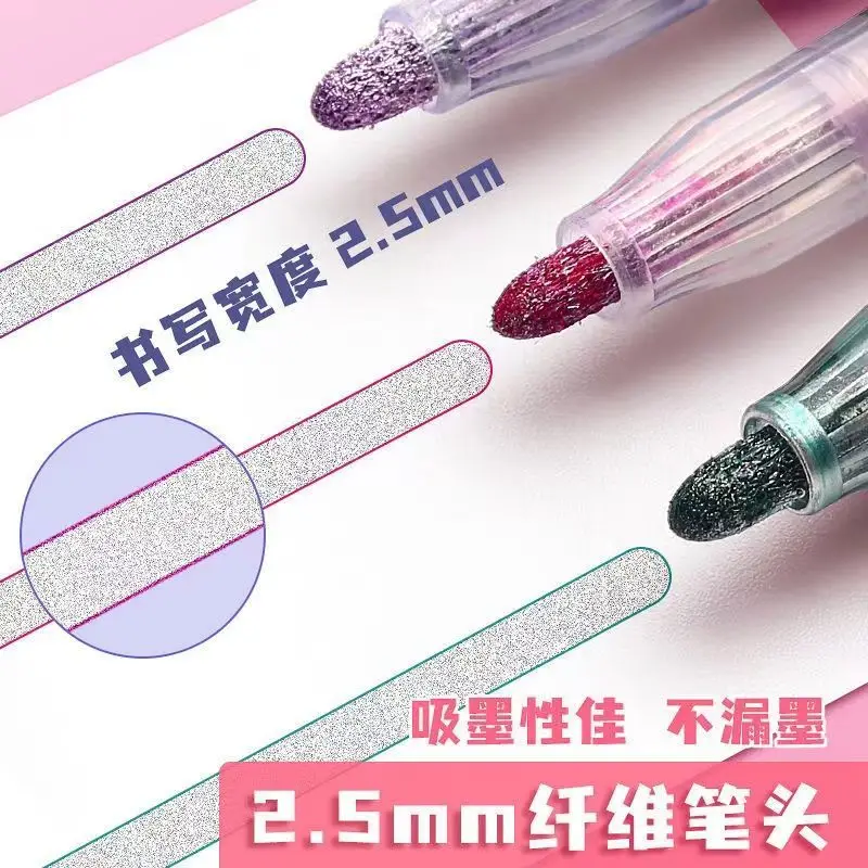 8 /12 Colors 40/120PCS/Set Double Line Outline Pen Metallic Color  Highlighter Magic Marker Pen for Art Painting Writing Supplies - AliExpress