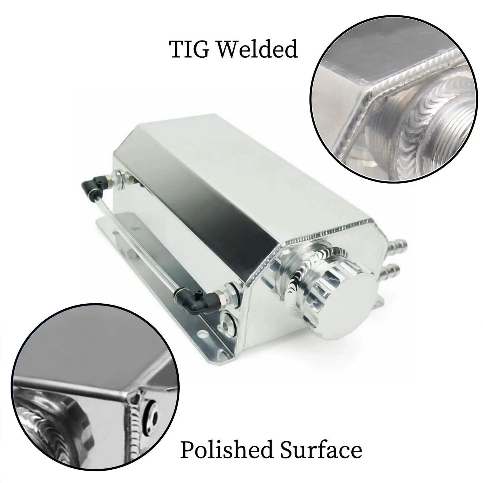 알루미늄 합금 히트 싱크 오버플로우 탱크 2L 자동차 및 트럭 엔진용 범용 냉각수 확장 저장소