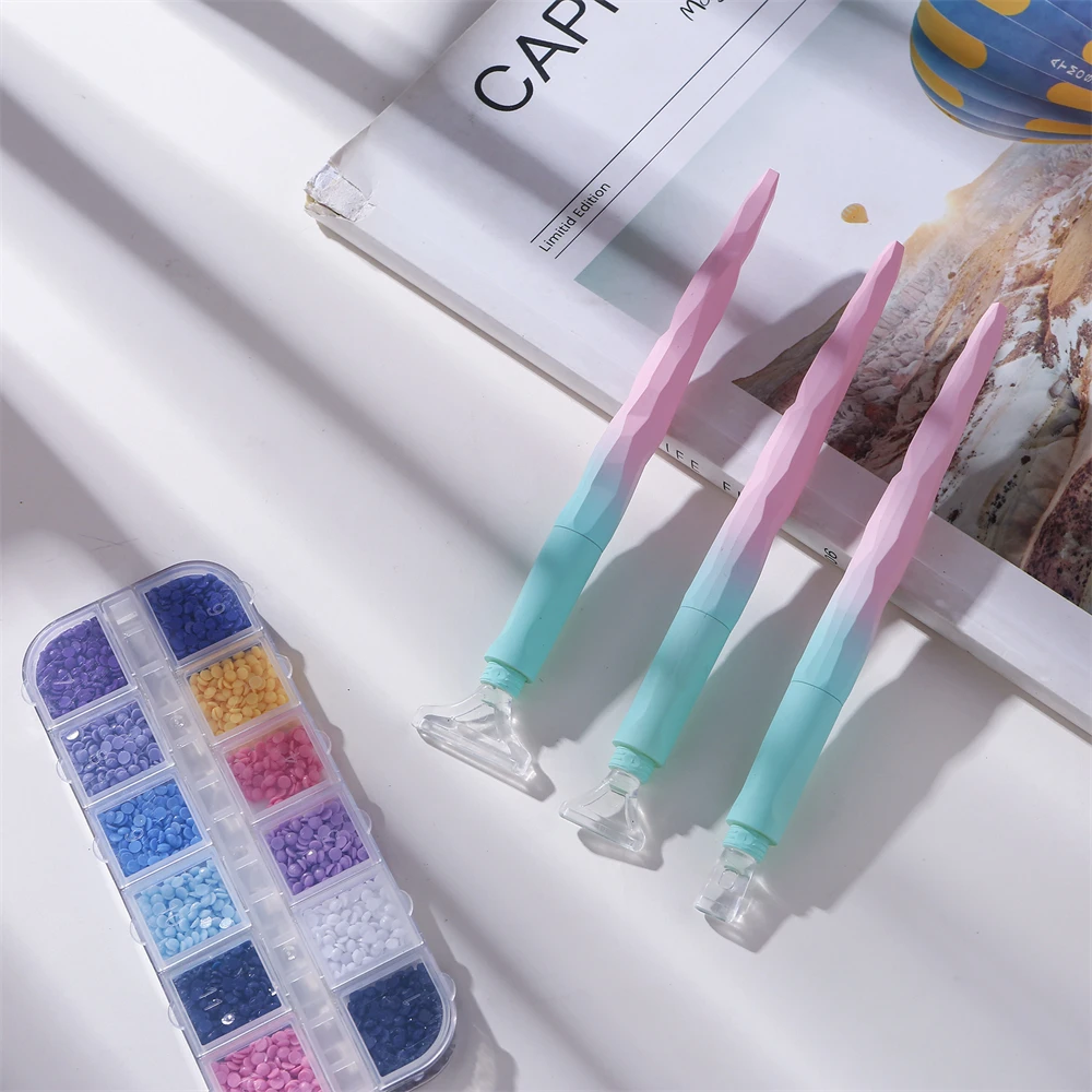 5D Diamond Painting Pen Tool Plating Point Drill Pens With Caly Wax Kits Diamond Embroidery Accessories Cross Stitch Set Craft diamond painting diamond painting accessories diamond painting pen