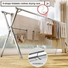 X-Shape Foldable Stainless Steel Drying Rack,Indoor Outdoor Universal Clothes Rack,Drying Clothes and Quilts,Storage Organizer 1