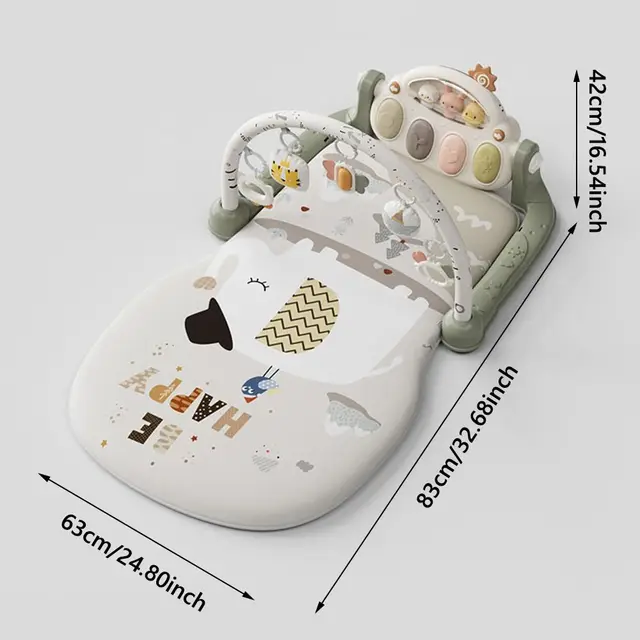 3-in-1 Baby Piano Play Gym Activity Center Music and Lights Crawling Mat Charging Multifunctional Early Learning Toy 6