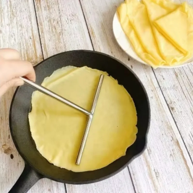 Household Pancake Holder Made of 304 Stainless Steel Frying Shovel Rake Miscellaneous Grains Scraper Pancake Fruit Tool Bamboo